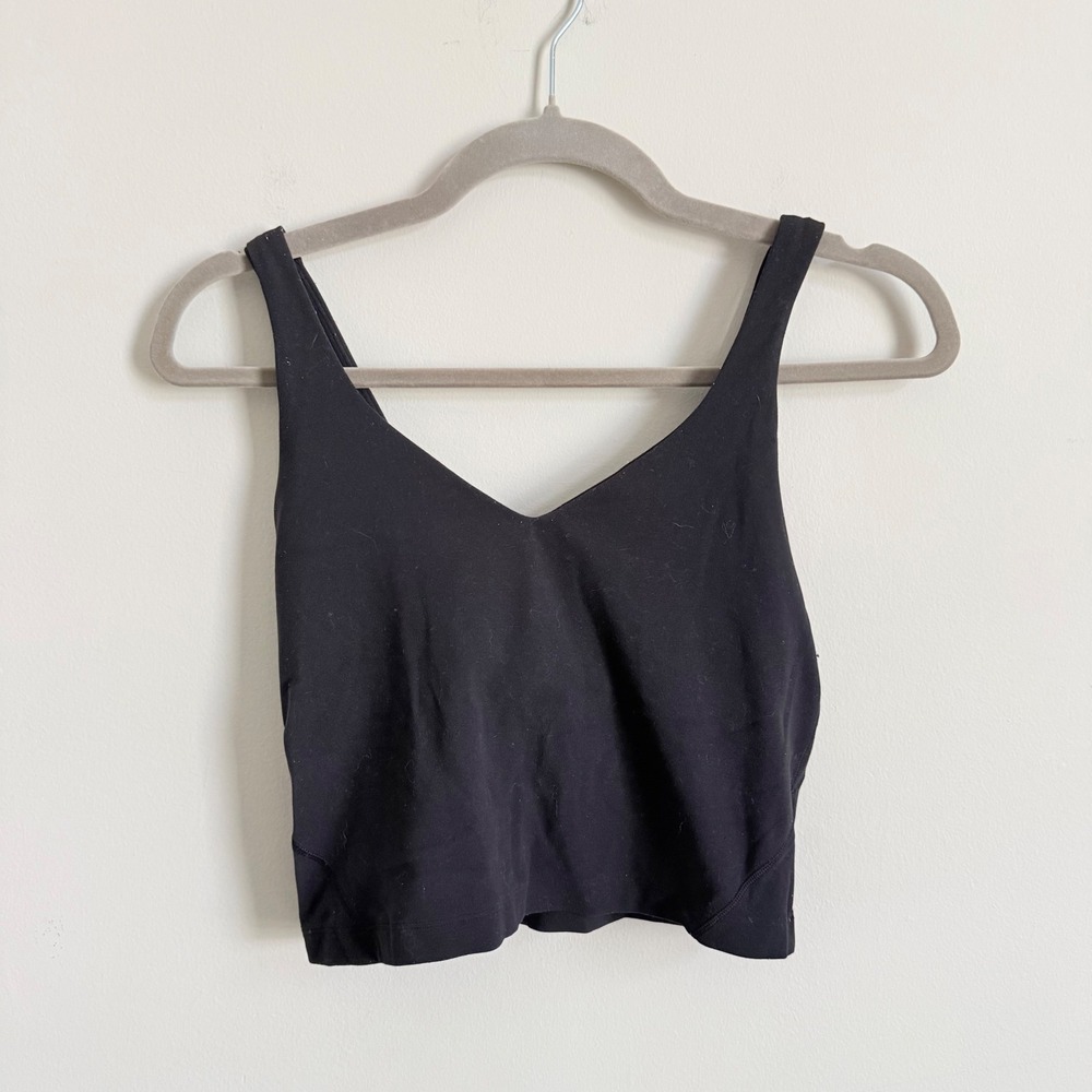 Lululemon Align Tank Top Black Nulu Yoga Crop Built-in Bra Size 6 - Picture 3 of 4